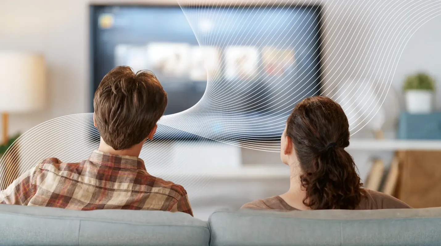 Couple watching connected TV