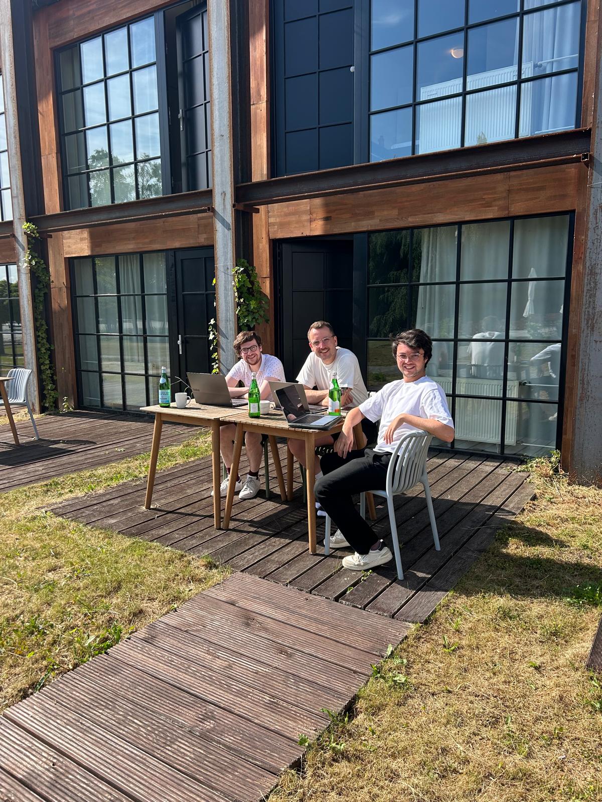Team working outdoors