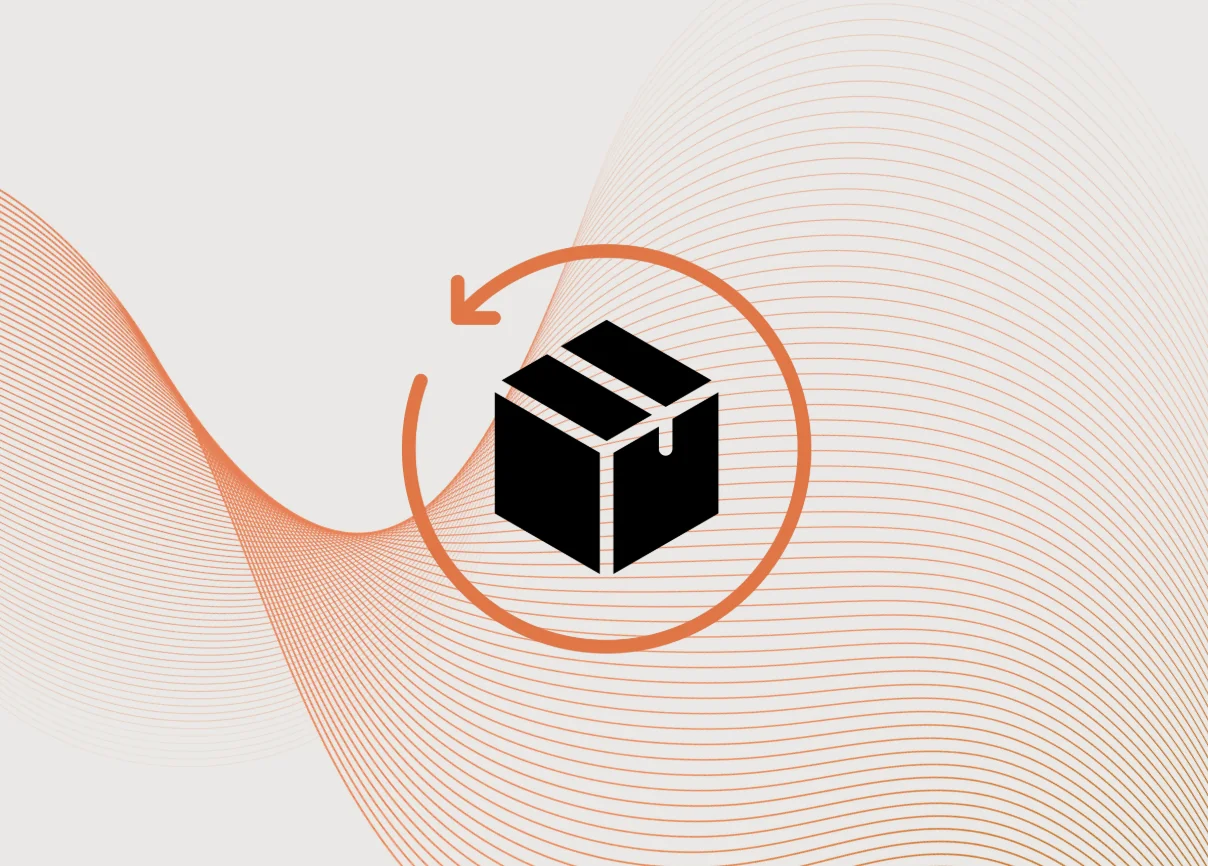 Illustration of a product box circled by a repeating arrow, representing recurring consumer packaged goods purchases