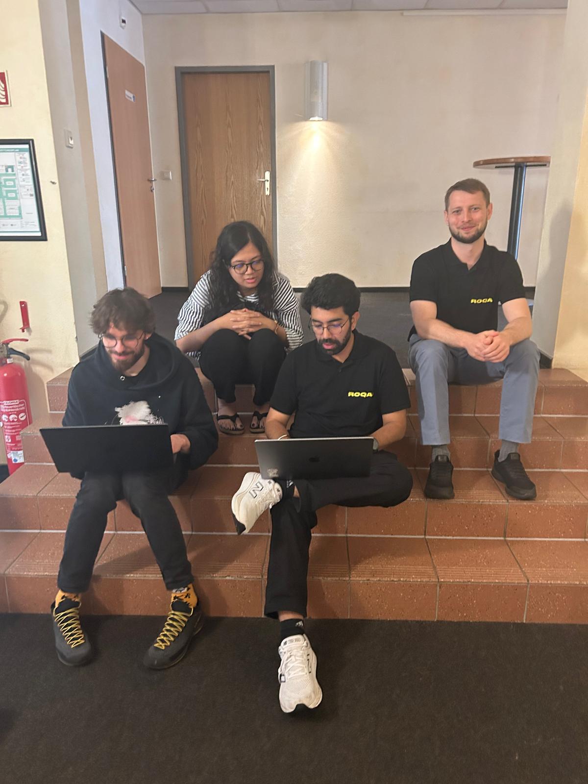 Engineers on the stairs